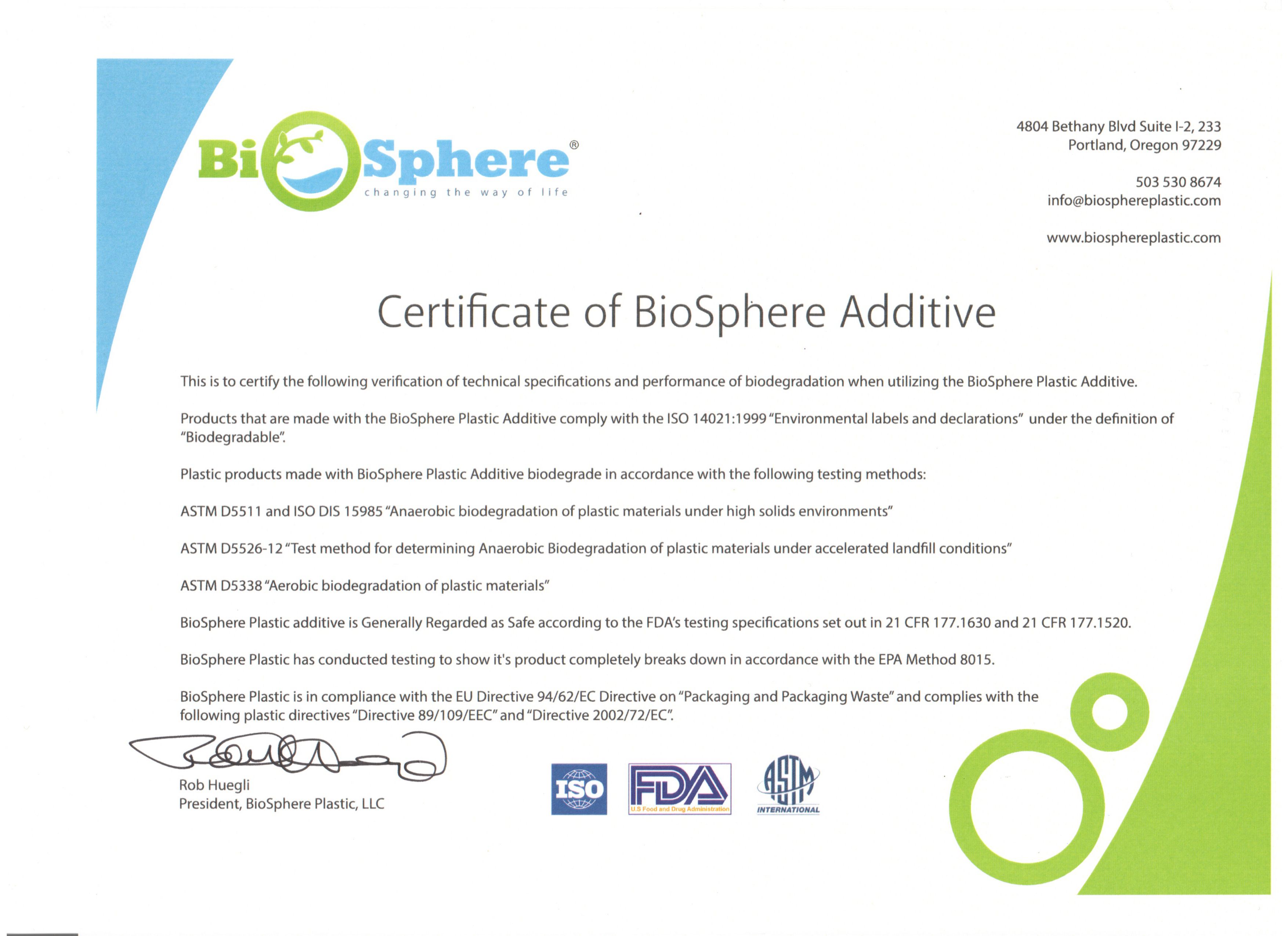 certificado biosphere